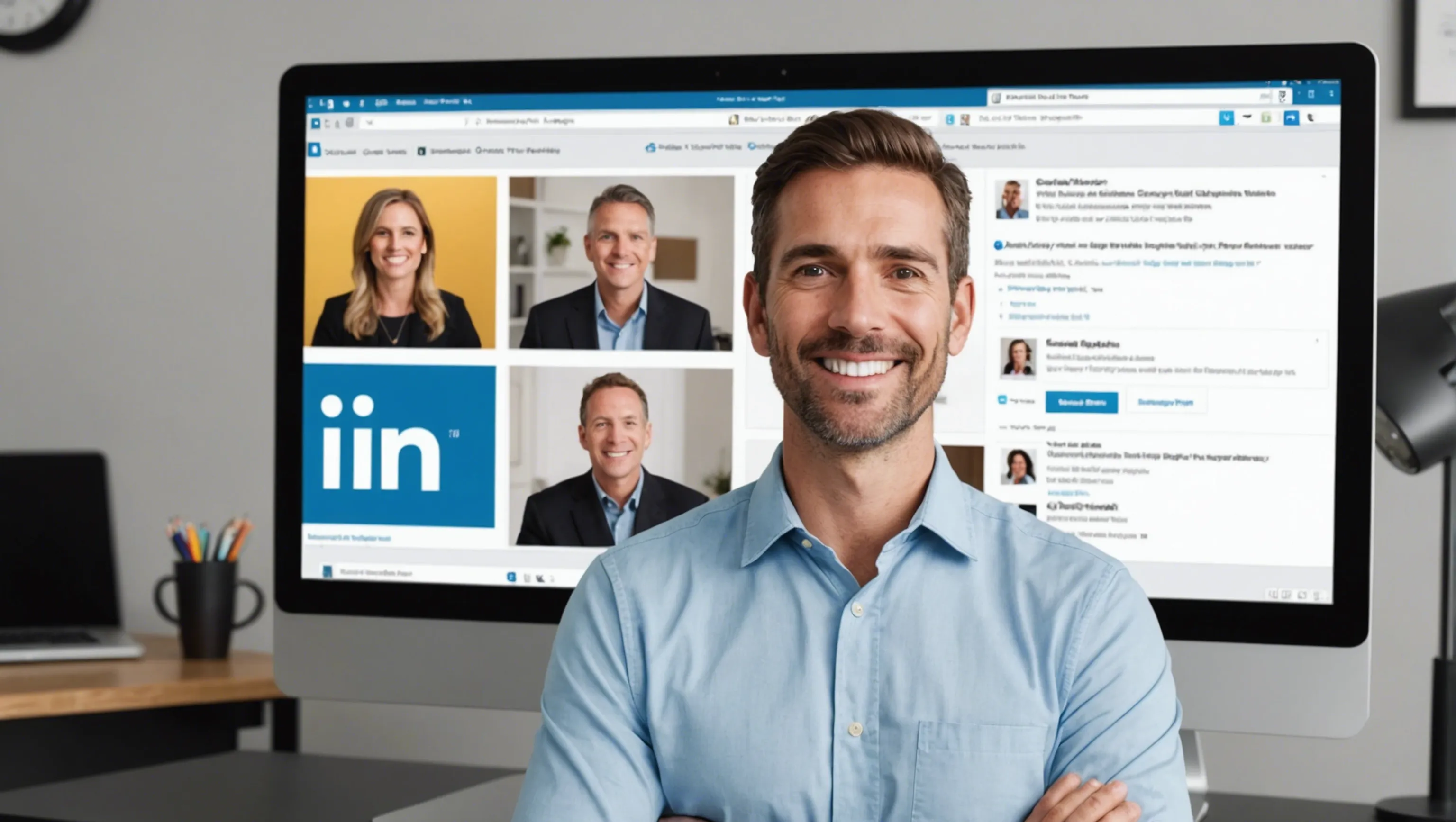 Marketer, der ein Karriere-Webinar auf LinkedIn nutzt