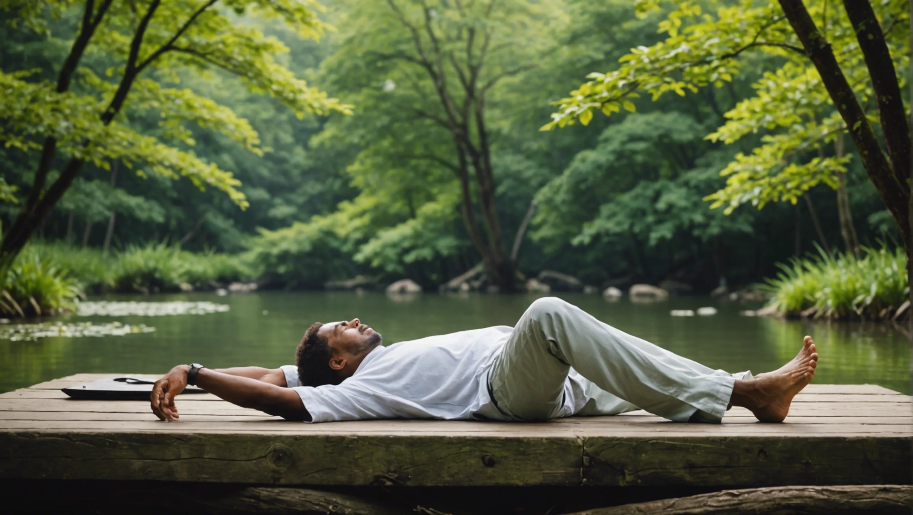 Personne pratiquant des techniques de relaxation pour trouver la paix intérieure et le bien-être