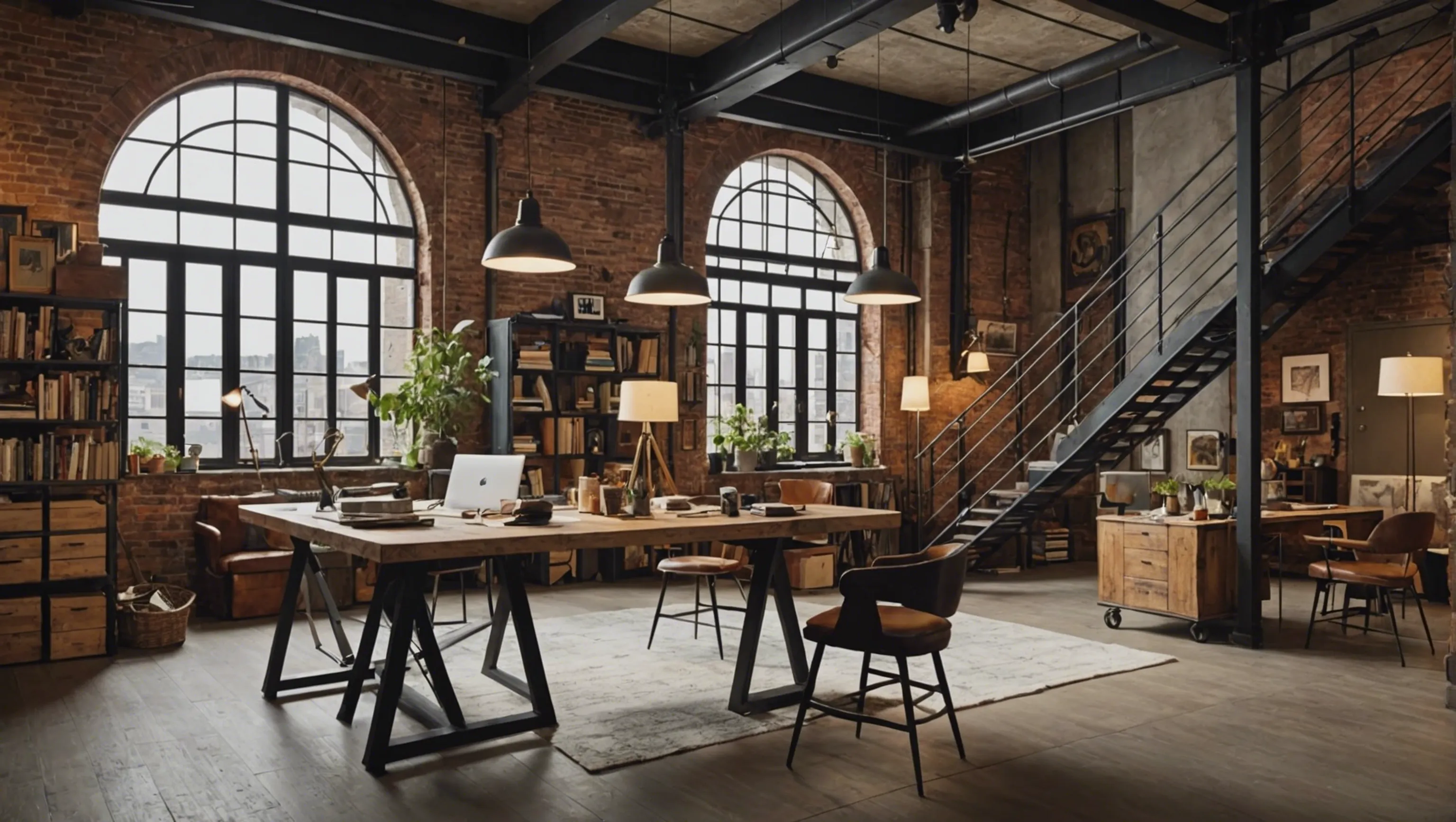 Ambiance artistique et créative dans un loft avec style loft florentin