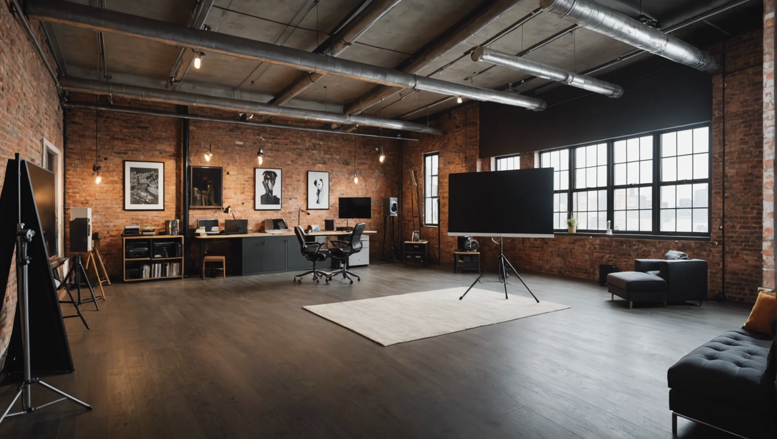 Loft avec équipement audiovisuel pour marketing, communication, réalisation et décors