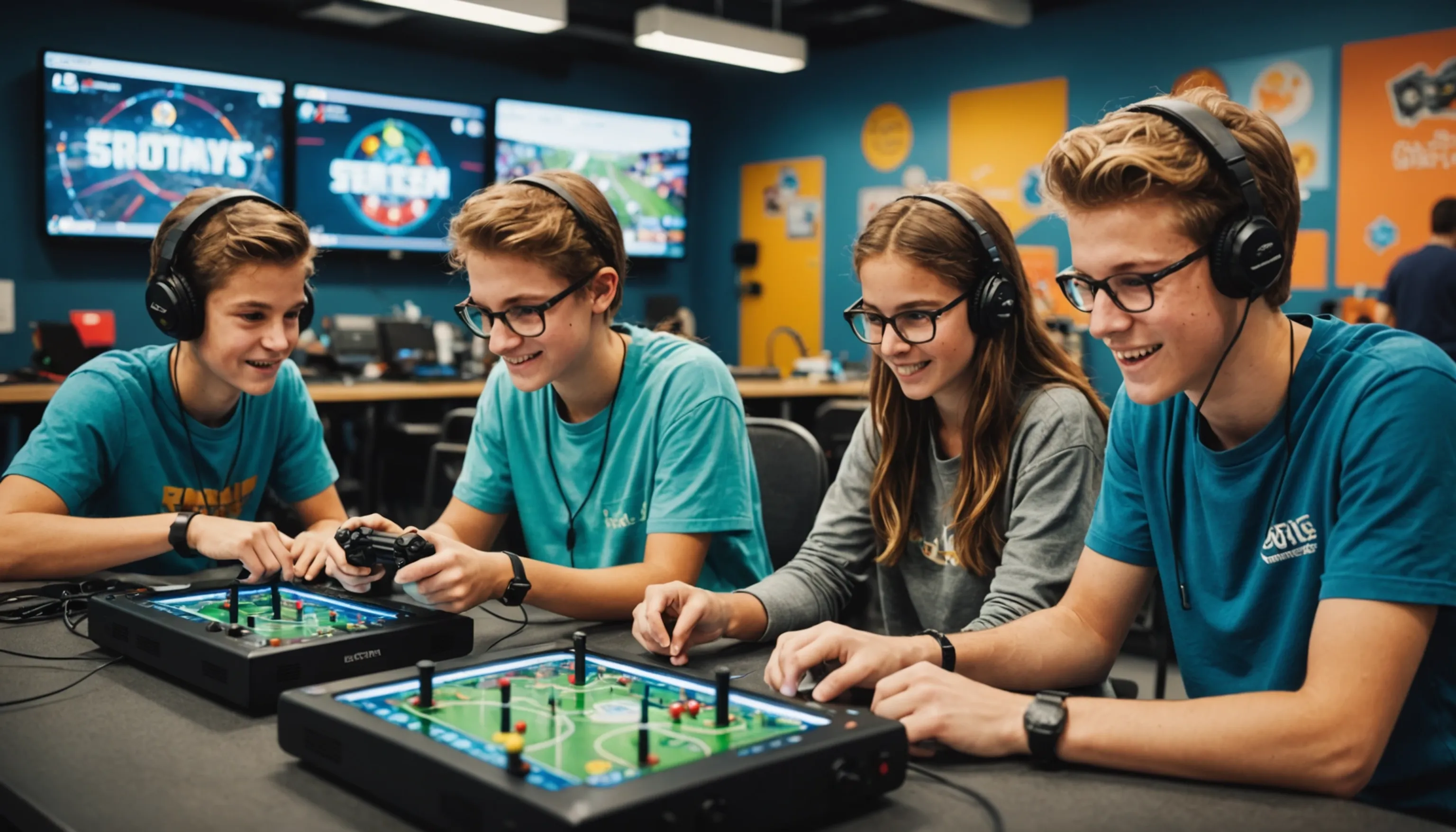 Teenagers engaging in STEM education through video games