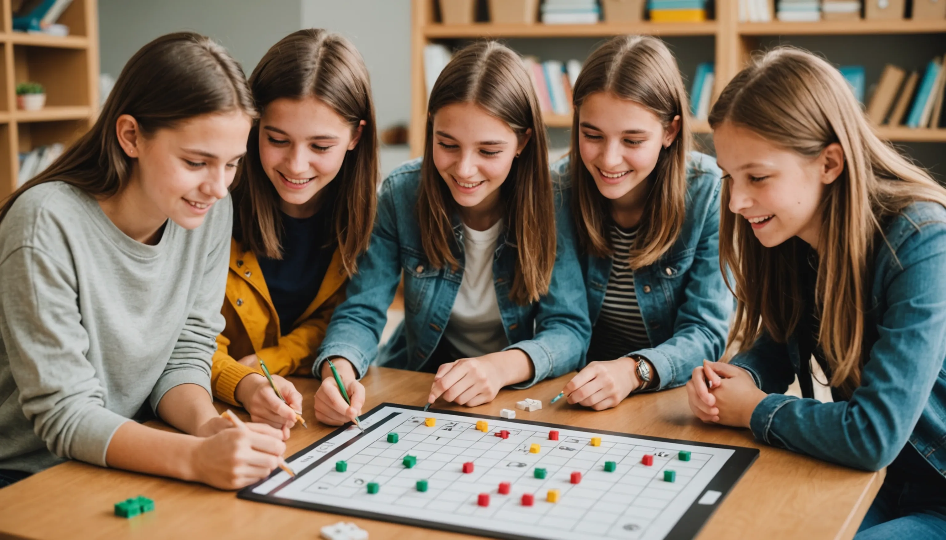 Teens enjoying Baugarten, the most fun math game ever