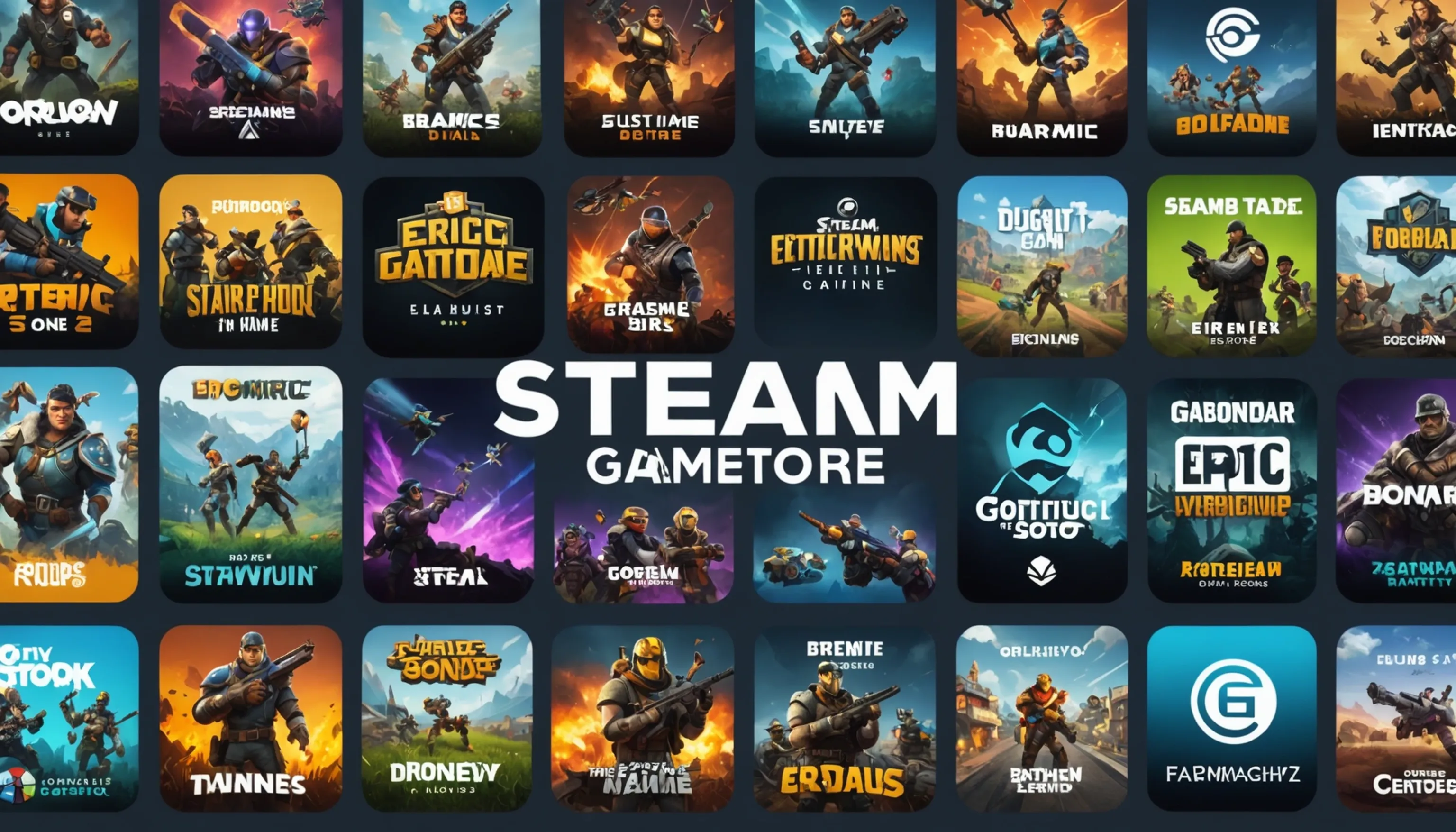 Online platforms for free games including Steam and Epic Games Store