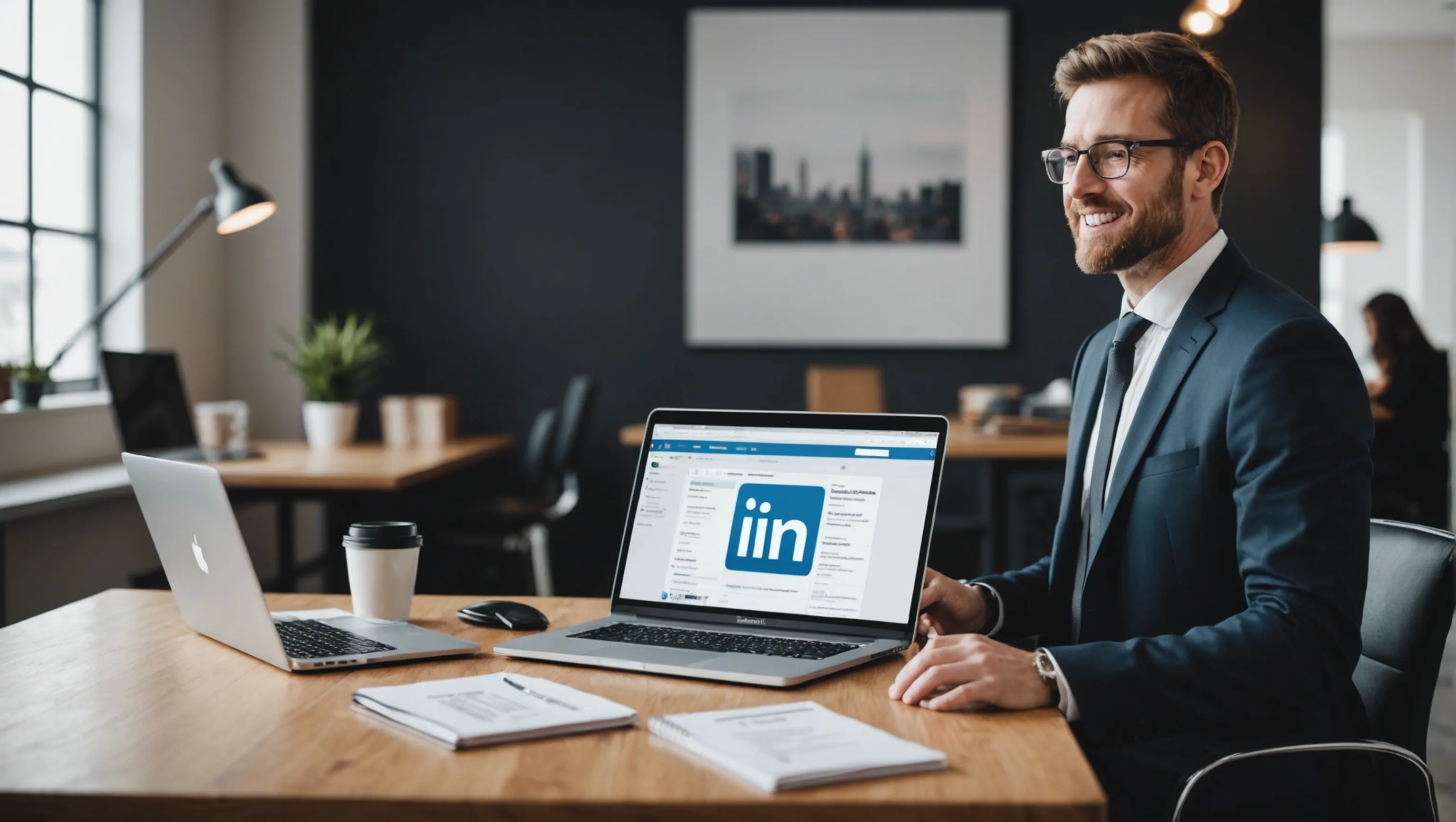 Marketer verwendet Conversion-Tracking auf LinkedIn