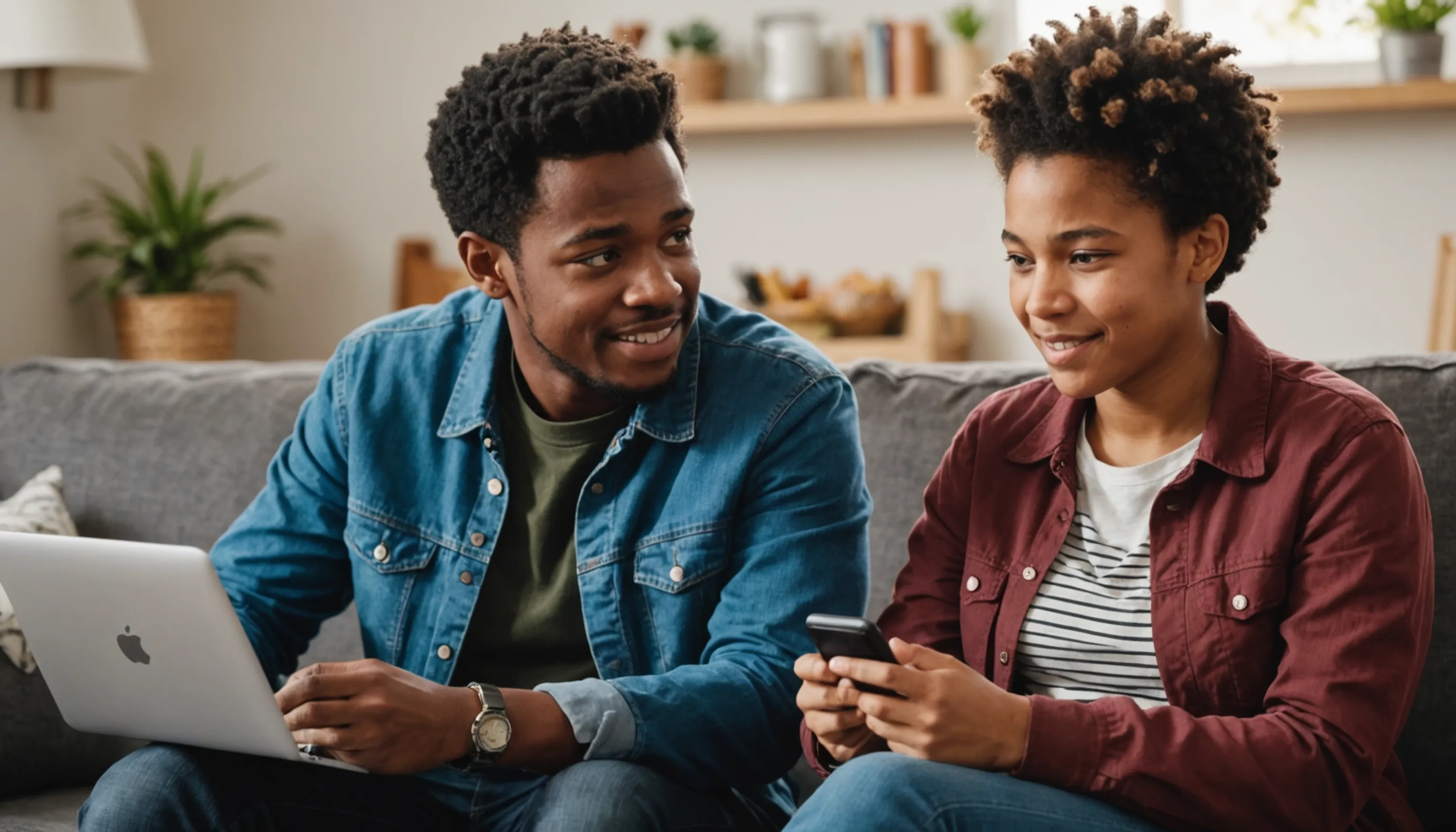 Parent discussing useful screentime with a teenager