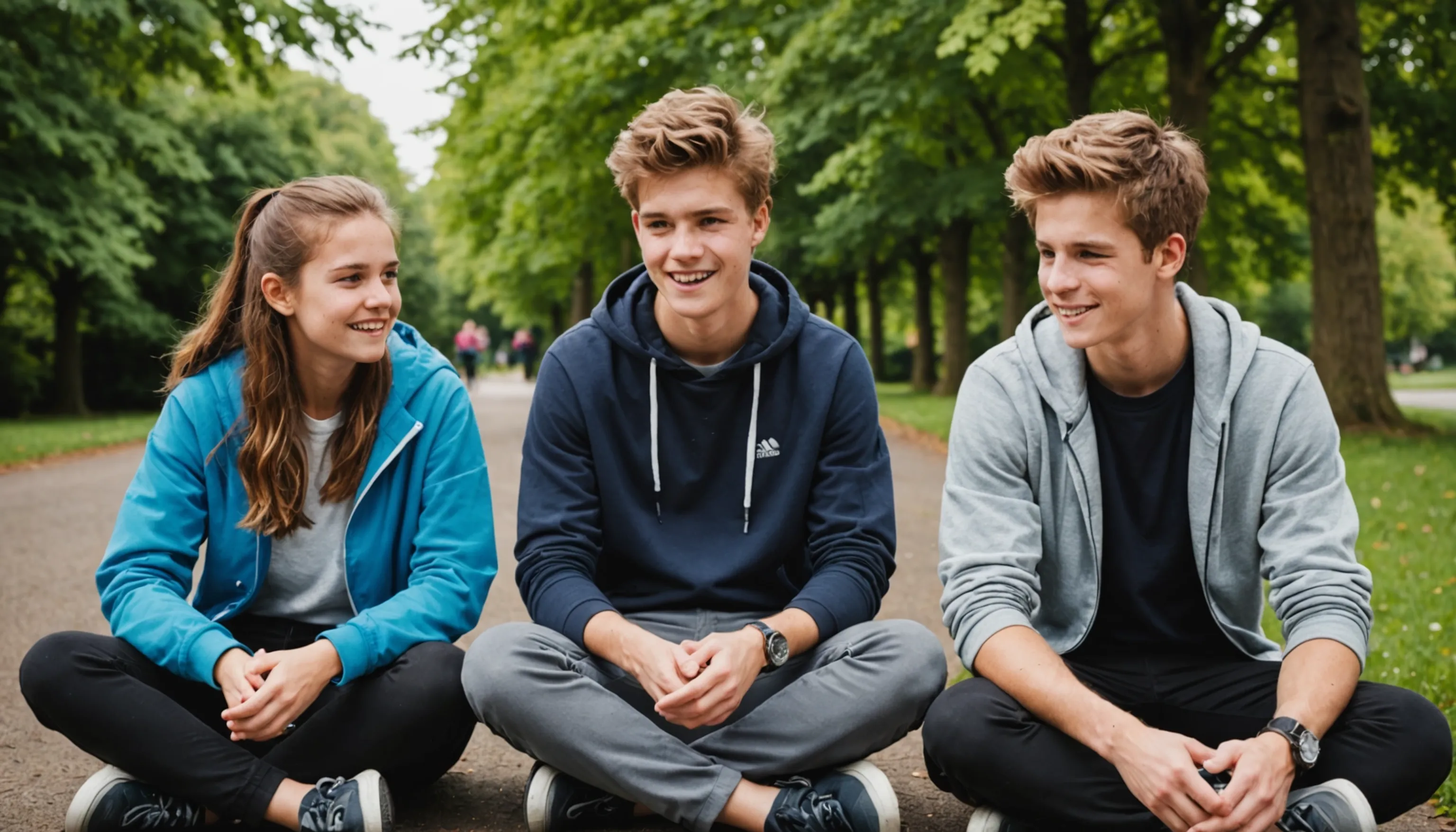 Parent or teacher supporting mental fitness in teenagers