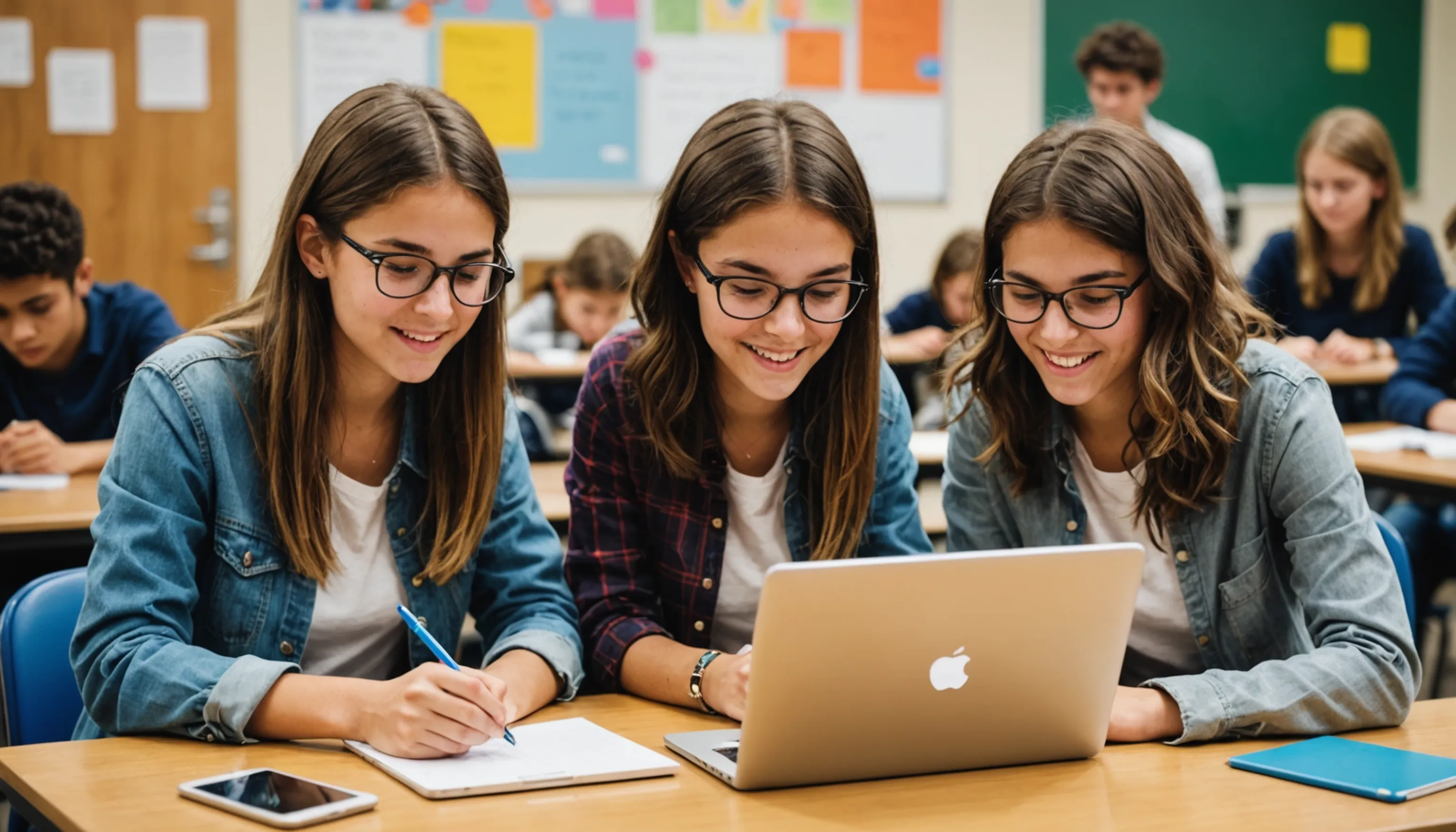 Teenagers engaging in personalized education for future learning