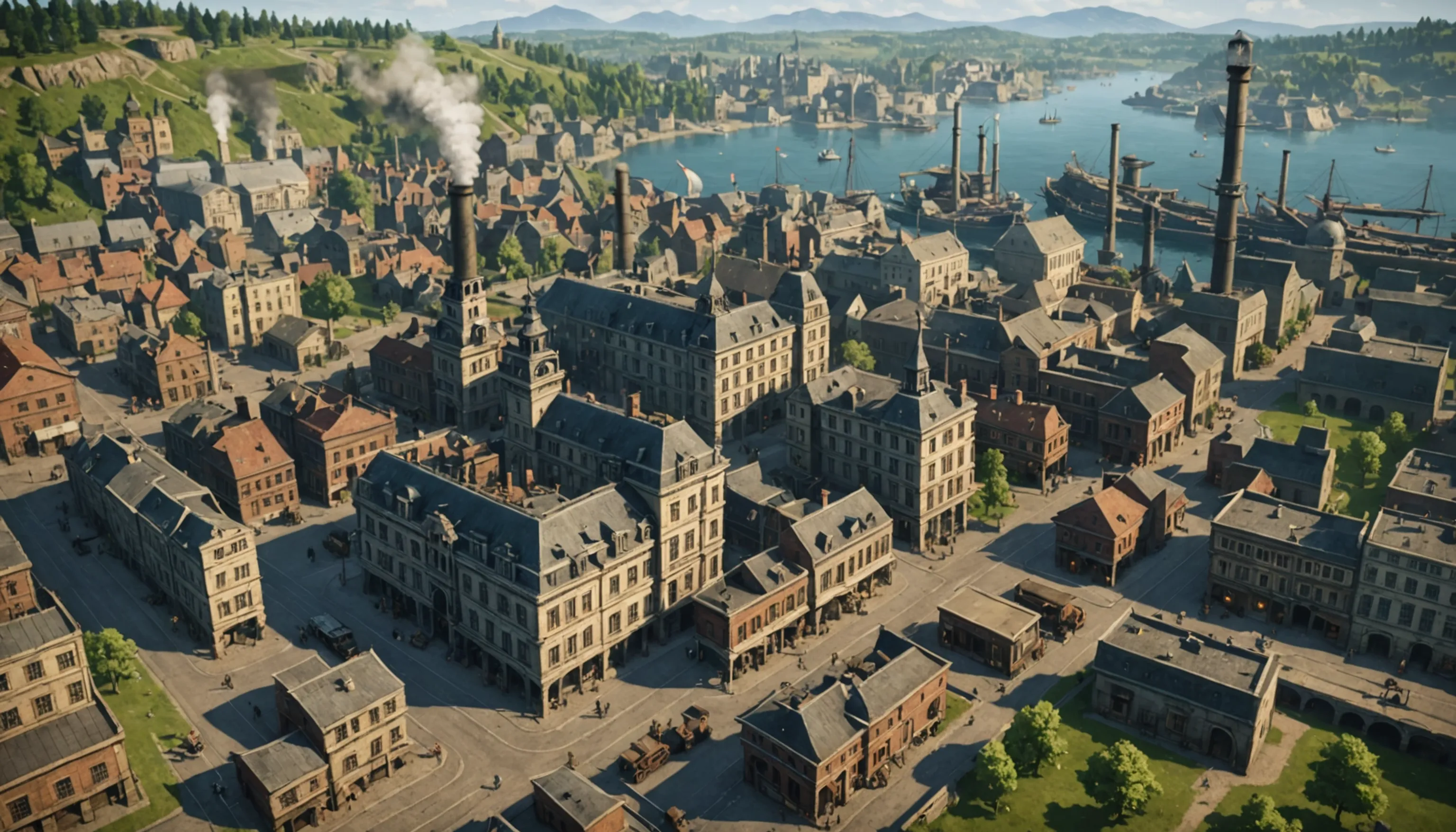 Anno 1800 game highlighting city-building and resource management in the industrial age